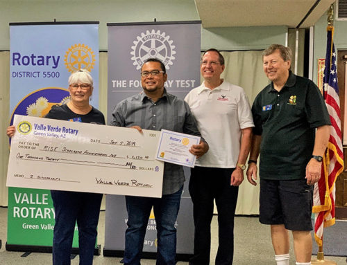 September, 2019, Valley Verde Rotary Club of Green Valley Sponsors Two Children